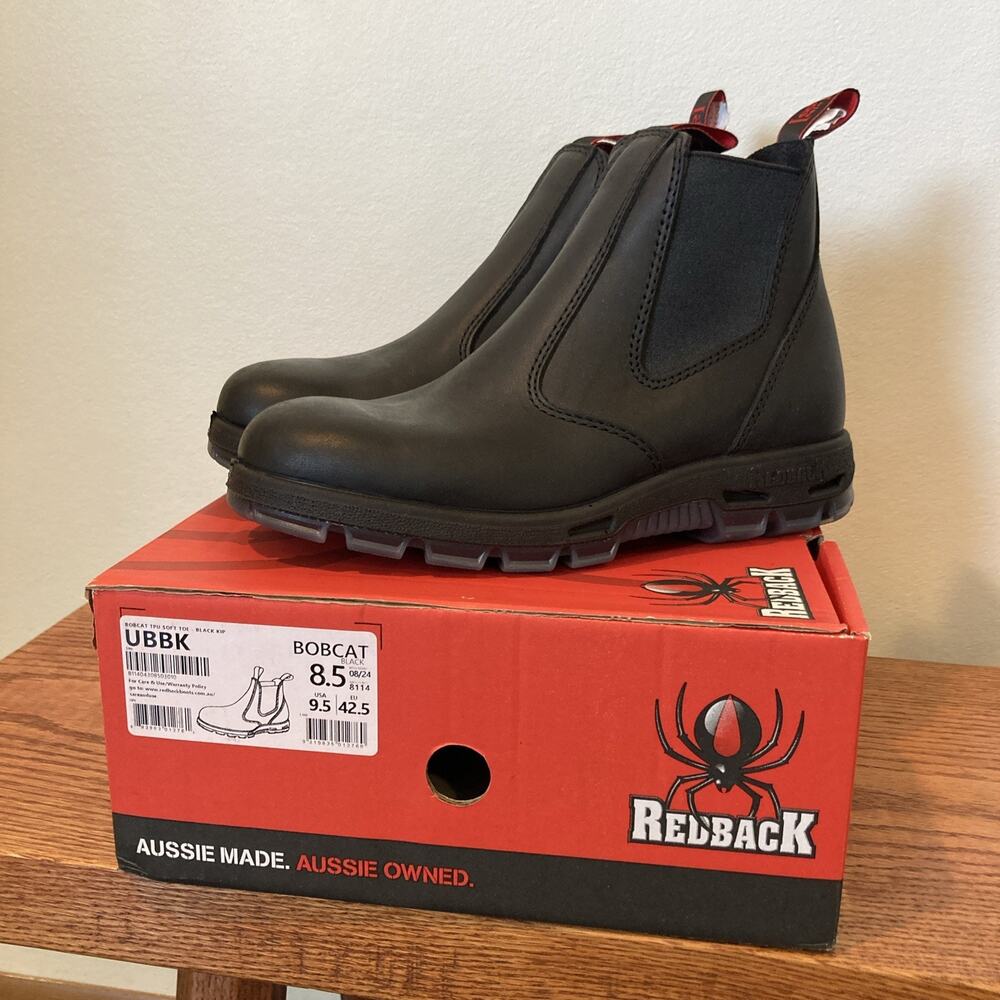 Redback UBBK Soft Toe Men's Boots Size US 9.5 (UK 8.5) Slip On Black
